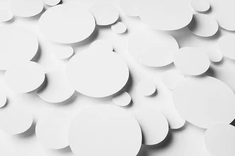 Energy mess abstract pattern of white paper ovals different size in soft ligh Stock Photos