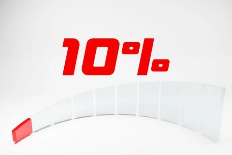 Energy meter, battery indicator and  charging progress with percentage 3D  te Stock Illustration