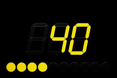 Energy meter, battery indicator and  charging progress with percentage 3D  te Stock Illustration