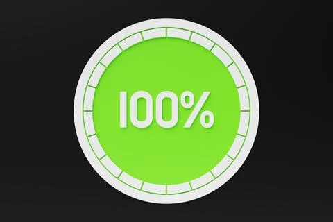 Energy meter, battery indicator and  charging progress with percentage 3D  te Stock Illustration