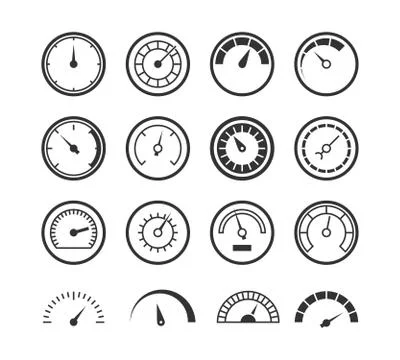 Energy meter icon. Speedometer manometer tachometer industrial control auto Stock Illustration