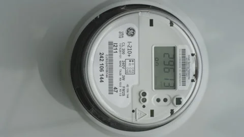Energy meter saving energy for utility company green new deal Stock Footage 146044556