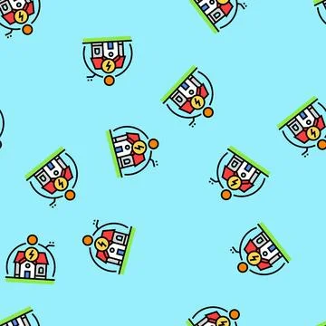 Energy modeling audit vector seamless pattern Stockillustratie