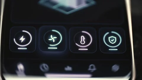 Energy Network and Security Controls on Digital Dashboard Stock Footage 341865935