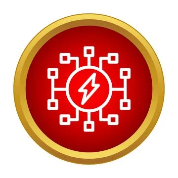 Energy network icon symbolizing digital power distribution Stockillustratie