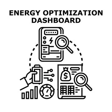 Energy optimization dashboard for efficient power management Stock Illustration