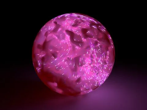 Energy particles into cloud sphere. 3d illustration Stock Illustration