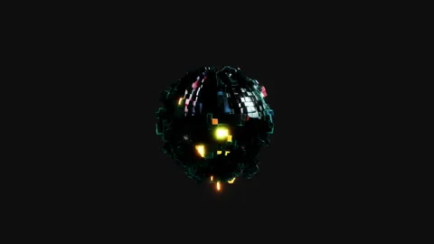 Energy pixel ball, 3d animation Stock Footage 344365909