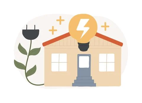 Energy-plus house isolated concept vector illustration. Stock Illustration