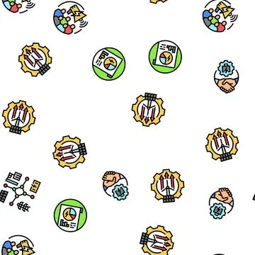 Energy policy infrastructure seamless pattern vector Illustrazione stock