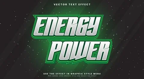 Energy Power editable text effect Stock Illustration