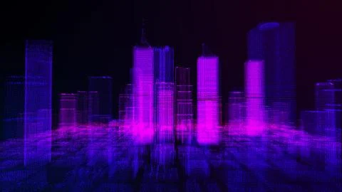 Energy power of future big city concept, skyscraper building of business area Stock Illustration