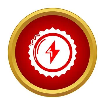 Energy power lightning bolt button icon design Stock Illustration
