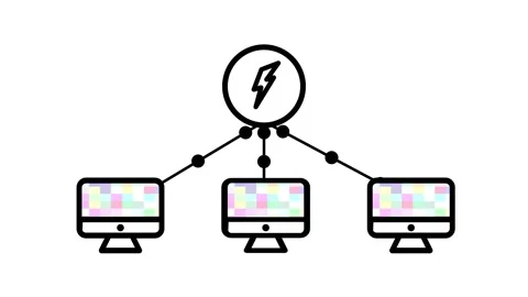 Energy Powering Computers Icon 스톡 동영상 340305635