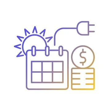 Energy pricing in summer gradient linear vector icon Illustrazione stock