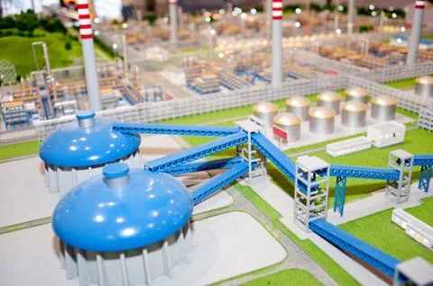 Energy processing plant model Stock Photos