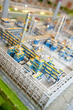 Energy processing plant model Stock Photos