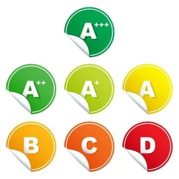 Energy rating class stickers. Vector illustration Stock Illustration