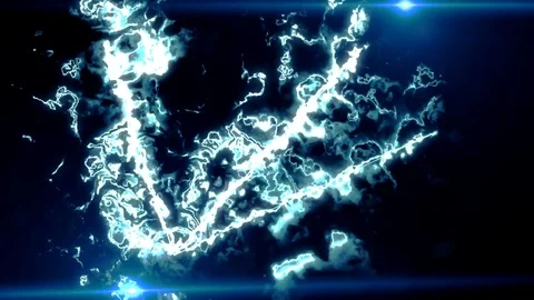 Energy rays in space Stock Footage 97797295