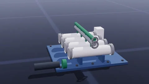 Energy recovery desalination 3d loop 3D animation seamless loop Видео 341779565
