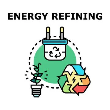 Energy refining process concept for sustainable development Stock Illustration