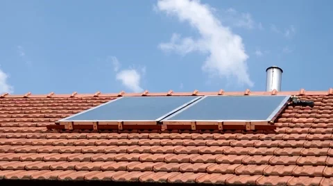 Energy from renewable sources, Solar panel  Stock Footage 52695807