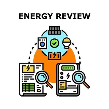Energy review process optimizing consumption and cost Stock Illustration