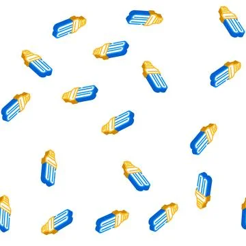Energy save light bulb isometric icon seamless pattern Stock Illustration
