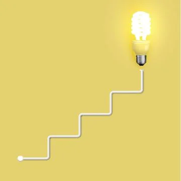 Energy saver lightbulb with wires, vector illustration Stock Illustration