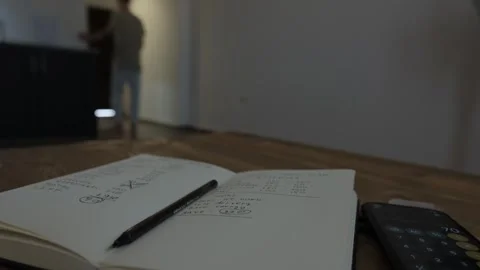 Energy saving and saving electricity at home, man turns off unnecessary lights Stock-Footage 346248597
