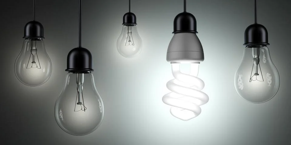 Energy saving and simple light bulbs 스톡 일러스트
