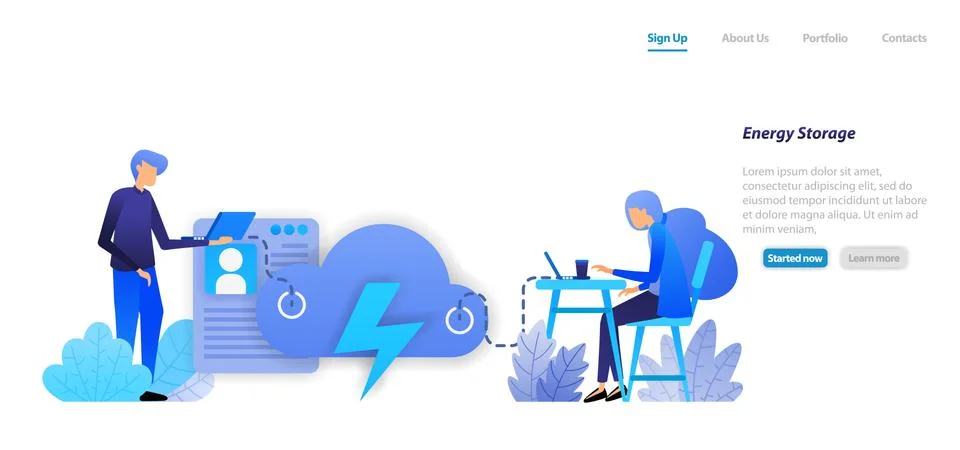 Energy saving and storage on cloud database business for communication wirele Stock Illustration