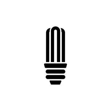 Energy Saving Bulb Flat Vector Icon Stock Illustration