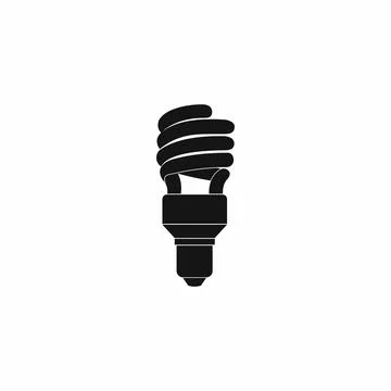 Energy saving bulb icon, simple style Stock Illustration