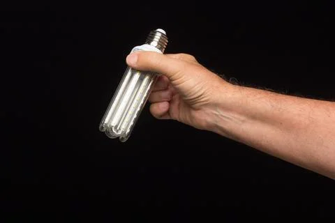 Energy-saving bulb, ready to be installed Stock Photos