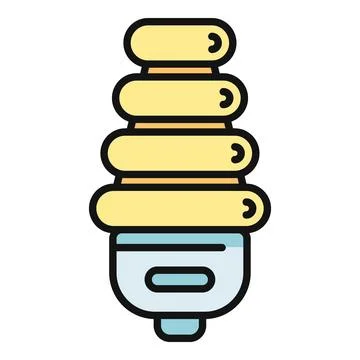 Energy saving compact fluorescent light bulb icon Stock Illustration