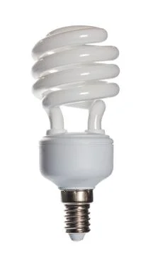 Energy saving compact fluorescent lightbulb Stock Photos