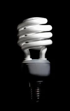 Energy saving compact fluorescent lightbulb Stock Photos