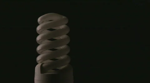 Energy saving compact light bulb turning on  Stock-Footage 345646