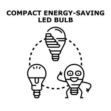 Energy saving concepts for compact led bulbs Stock Illustration