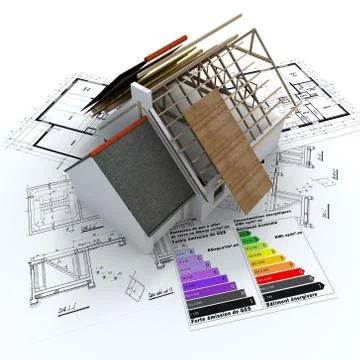 Energy saving construction Stock Illustration