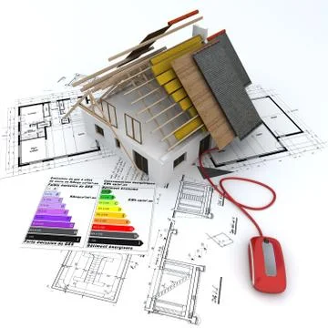 Energy saving construction online Stock Illustration