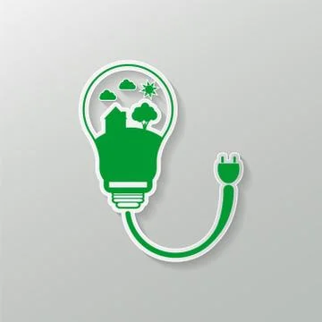 Energy saving digital design in light bulbs are energy-saving homes. Stock Illustration
