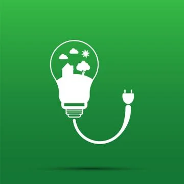 Energy saving digital design In light bulbs are energy-saving homes,Vector il Stock Illustration
