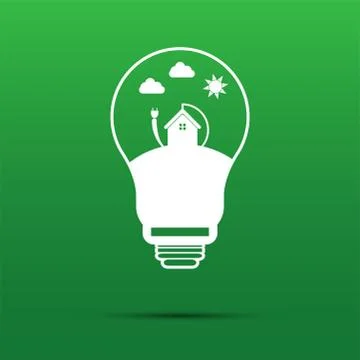Energy saving digital design In light bulbs are energy-saving homes,Vector il Stock Illustration