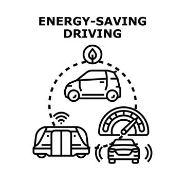 Energy saving driving future transport concept Illustration