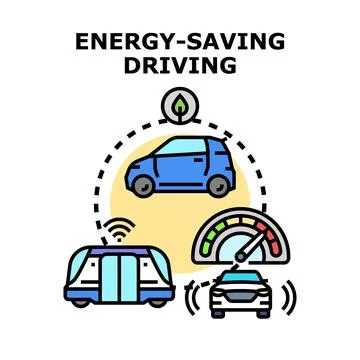 Energy saving driving future transport concept Stock Illustration