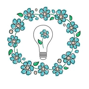 Energy saving. Flat outline icon. Vector illustration. Stock Illustration