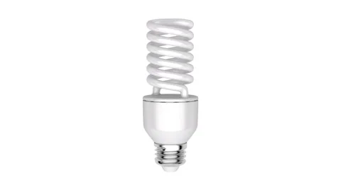 Energy saving fluorescent light bulb Stock Footage