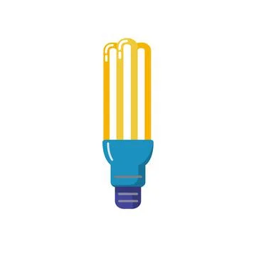 Energy saving fluorescent light bulb flat icon Stock Illustration